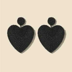 Zara black heart shaped earrings